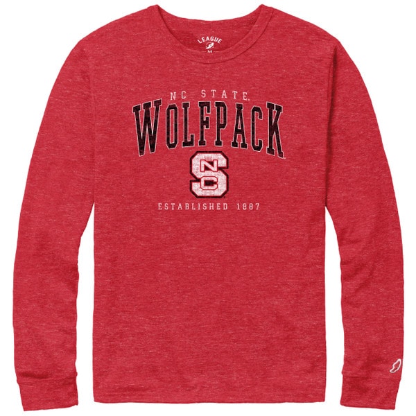 Red Long Sleeve Tri-Blend Tee - NC